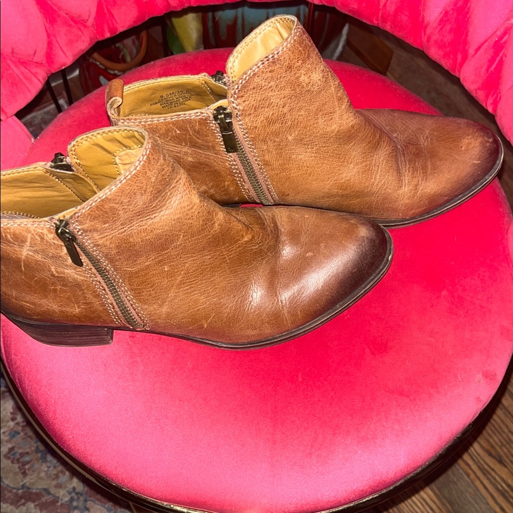 Lucky Brand Brown Leather Ankle Boots - Picture 2 of 6